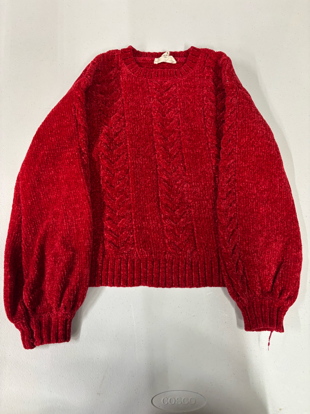Jessica Simpson Bright Red Cable Knit Chenille Sweater